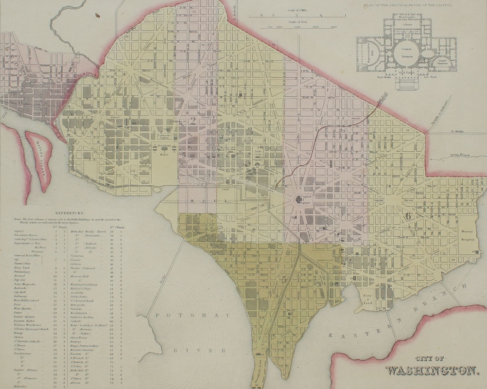 1836 TANNER MAP OF WASHINGTON D C  145477