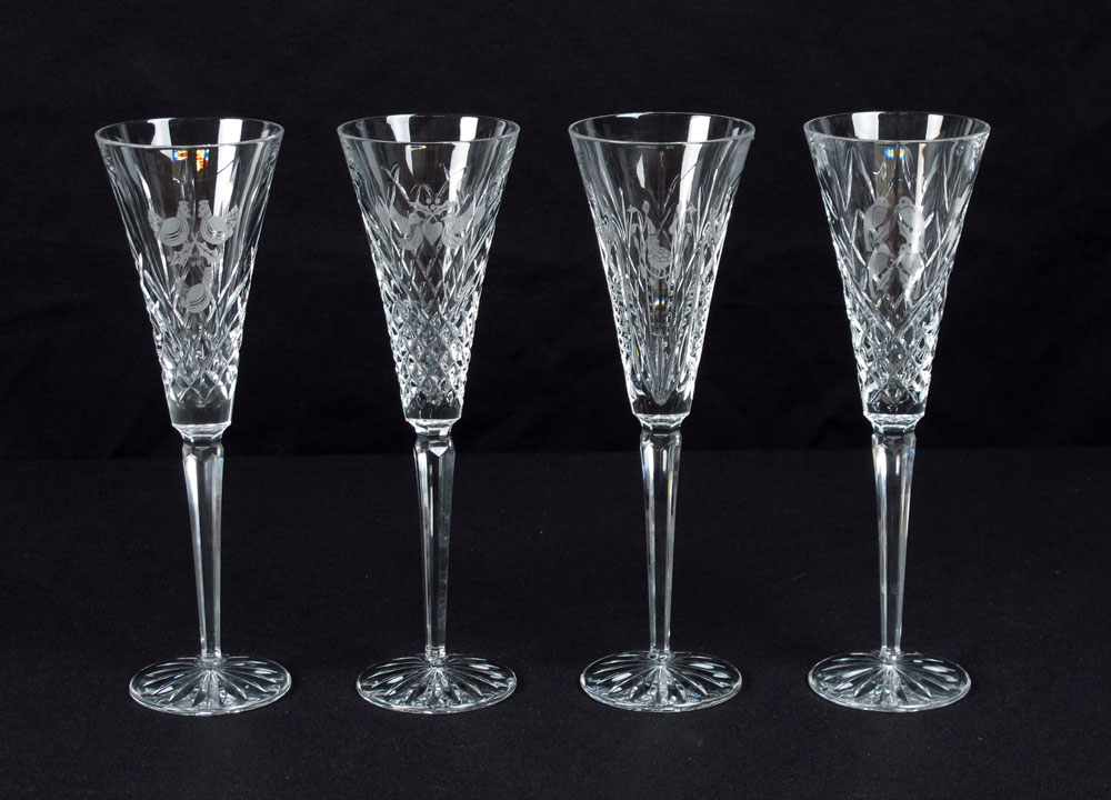 4 WATERFORD 12 DAYS OF CHRISTMAS CRYSTAL