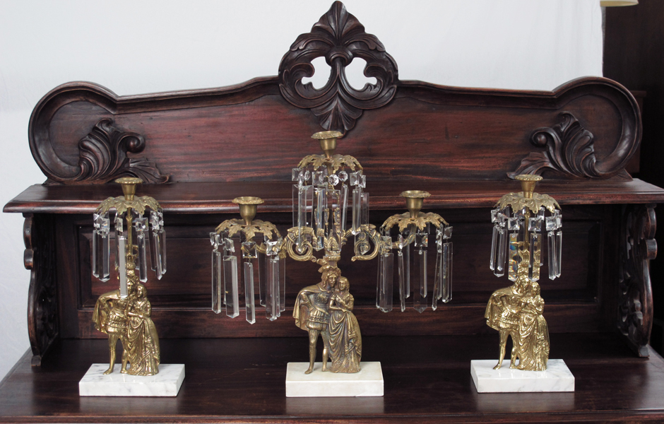 3 PIECE GIRONDOLE CANDLE STANDS: