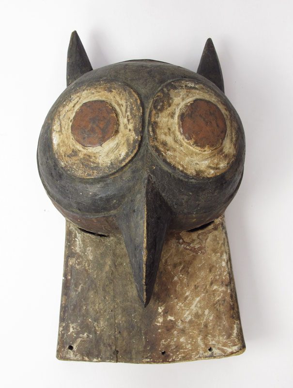 AFRICAN OWL MASK Baule Ivory Coast 14554d