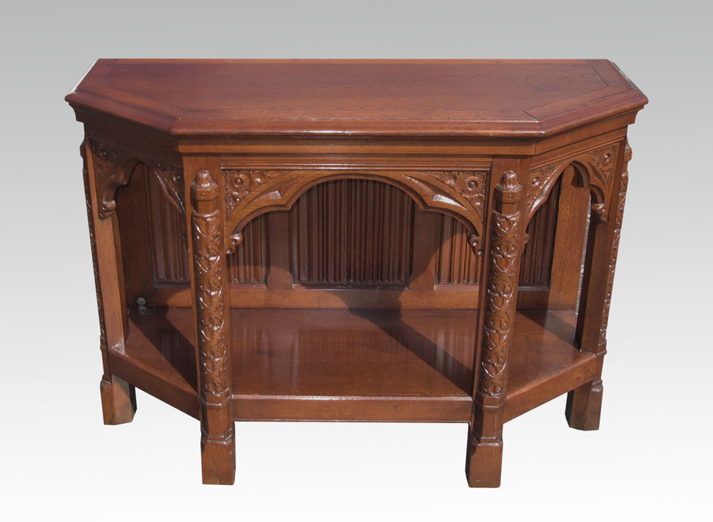 BELGIAN CARVED CONSOLE TABLE: Shaped