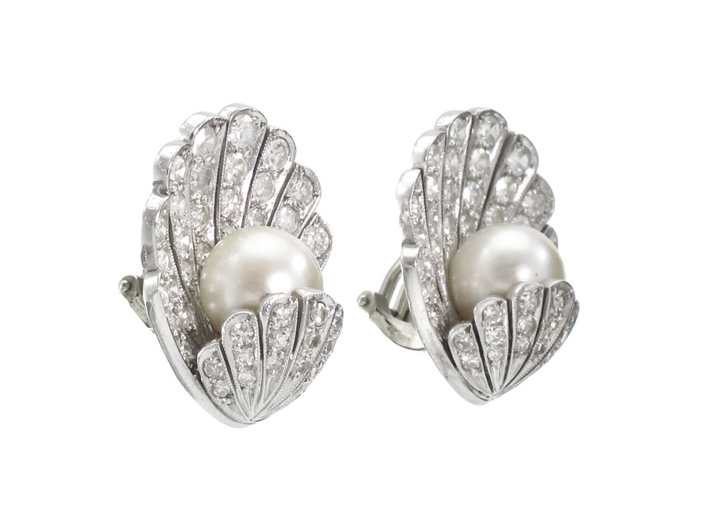 PLATINUM DIAMOND PEARL SEASHELL 1455b2