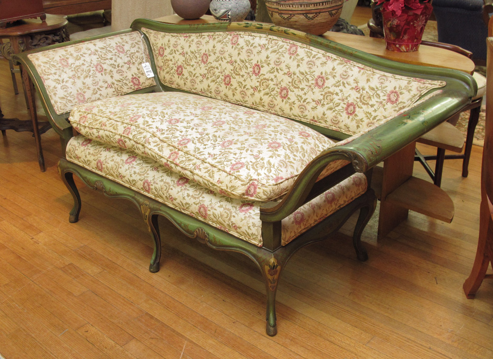 PAINT DECORATED FRENCH STYLE SOFA: