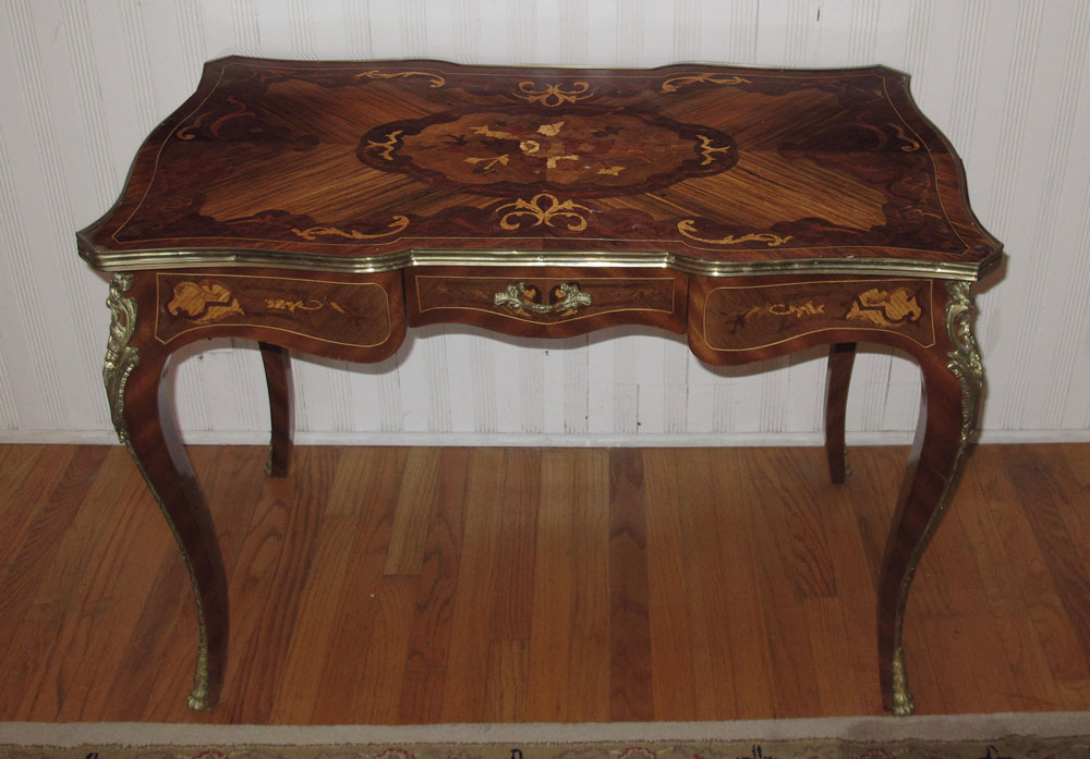 FRENCH STYLE INLAY AND ORMOLU DESK  145616