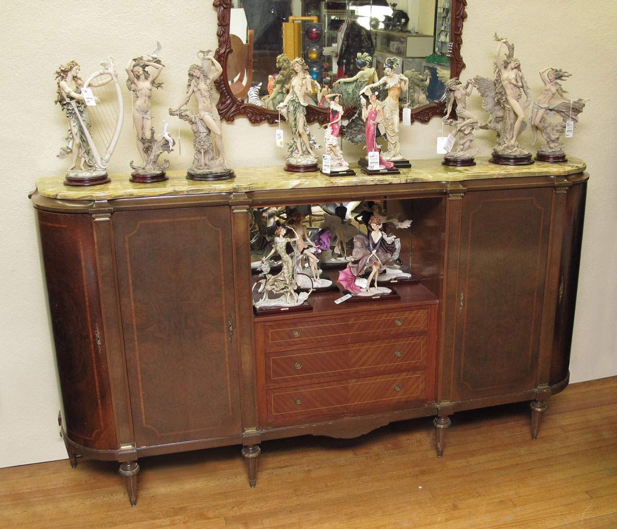 FRENCH MARBLE TOP SIDEBOARD BAR  14561c