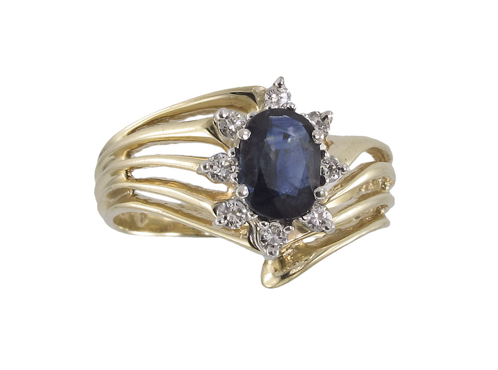 14K SAPPHIRE DIAMOND RING 14K 145639