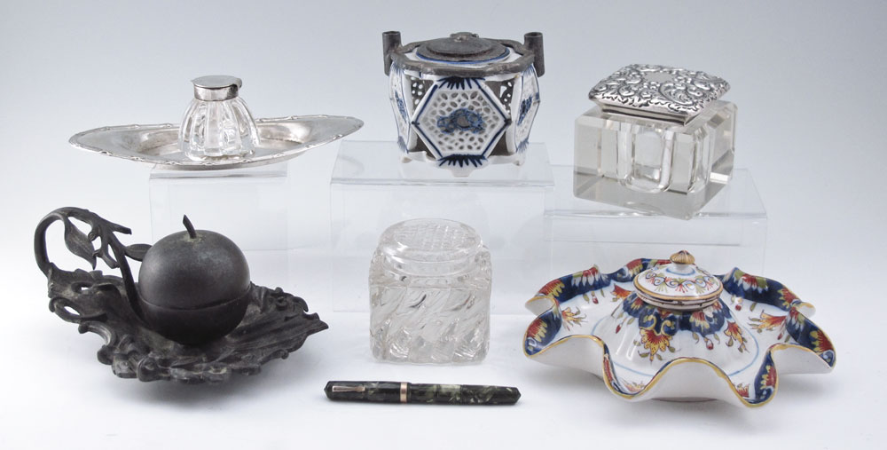 6 PIECE COLLECTION OF INKWELLS  145648