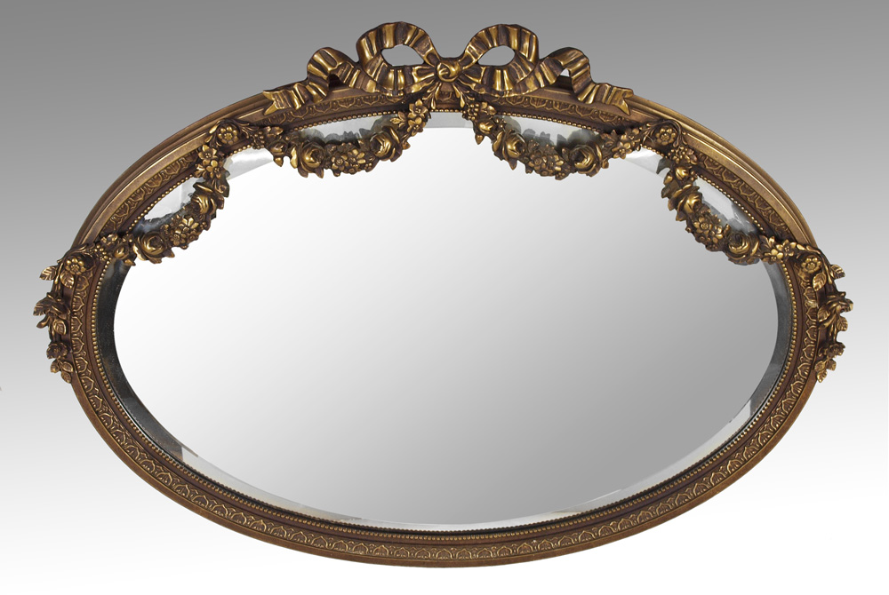 CARVED FLORAL SWAG HALL MIRROR  145663