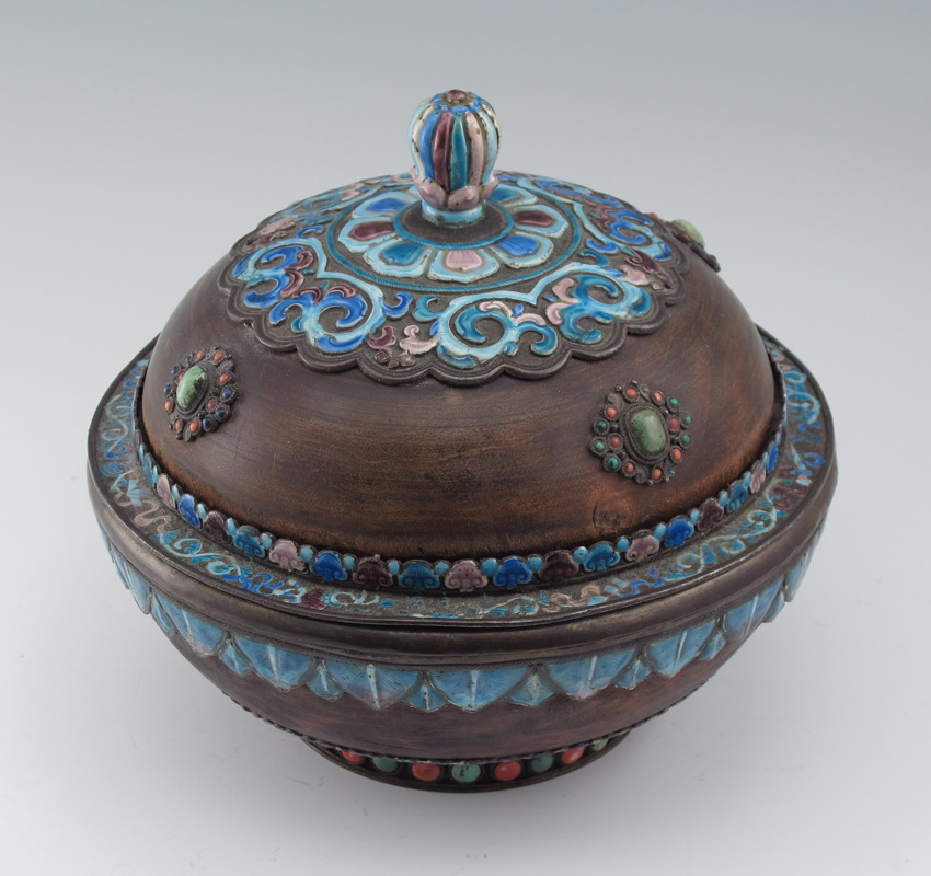CHINESE PRAYER BOWL Wood bowl 1456b7
