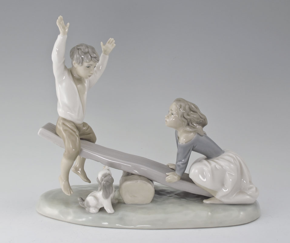 LLADRO PORCELAIN FIGURINE SEE SAW 1456dd