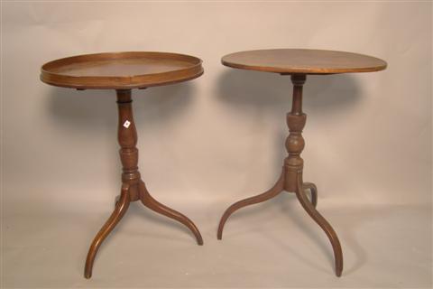 TWO FEDERAL MAHOGANY TILT TOP TRIPOD