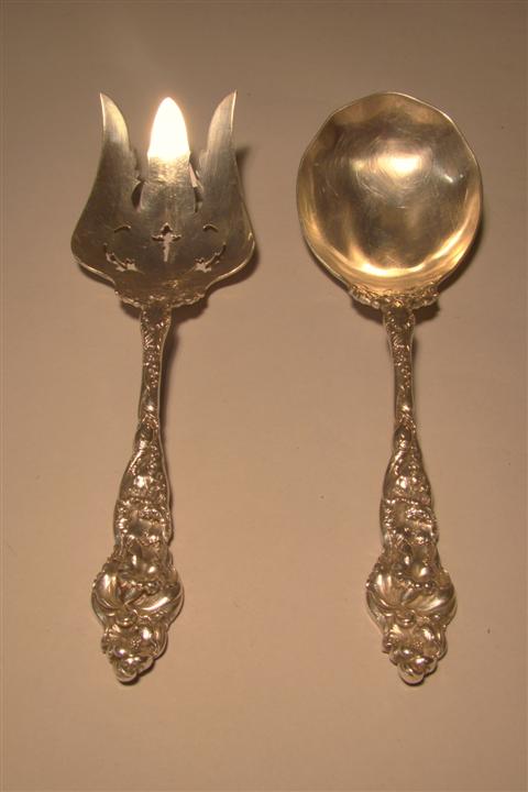 REED & BARTON SERVING SPOON AND FORK