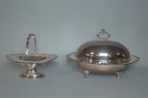 TWO PLATED SERVING PIECES Including