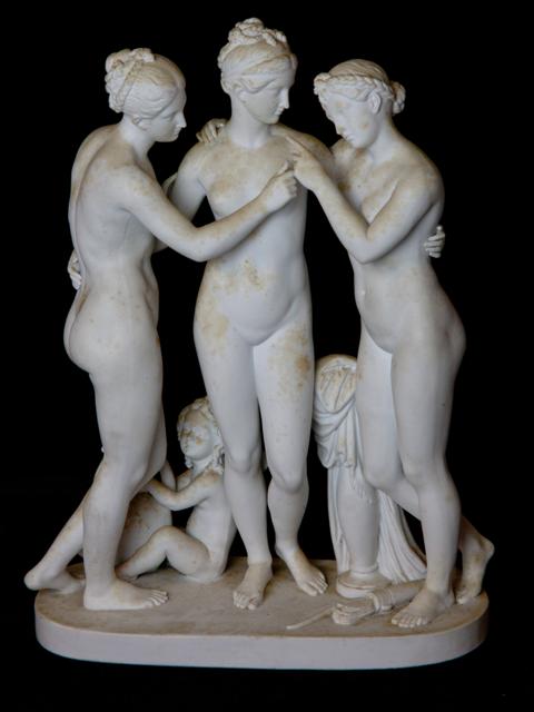BISCUIT FIGURE OF THE THREE GRACES  14581c