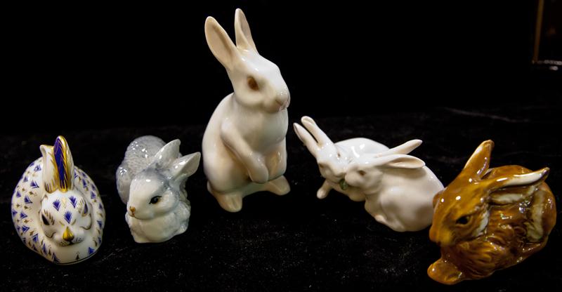 COLLECTION OF PORCELAIN RABBITS the