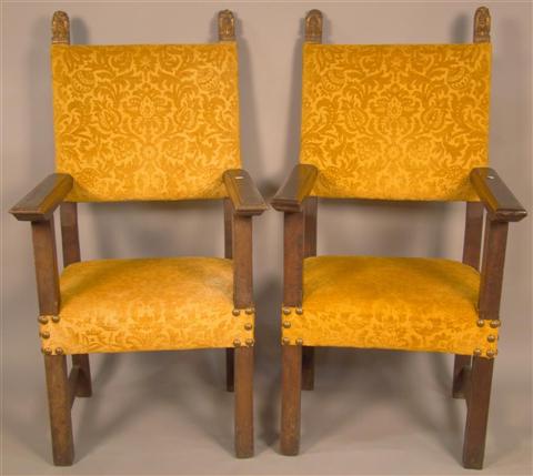 PAIR OF RENAISSANCE STYLE ARMCHAIRS 14582b