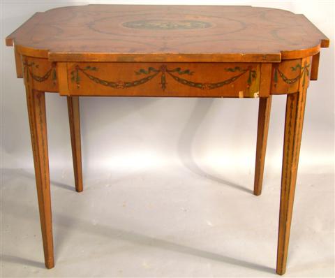 EDWARDIAN STYLE PAINTED SATINWOOD 14584a