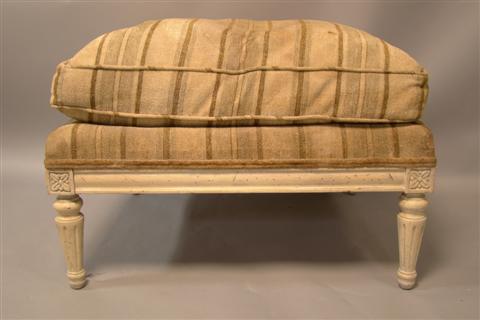 LOUIS XVI STYLE PAINTED WOOD OTTOMAN