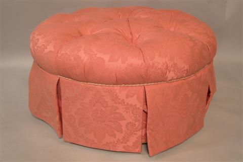 TUFTED PINK UPHOLSTERED CIRCULAR