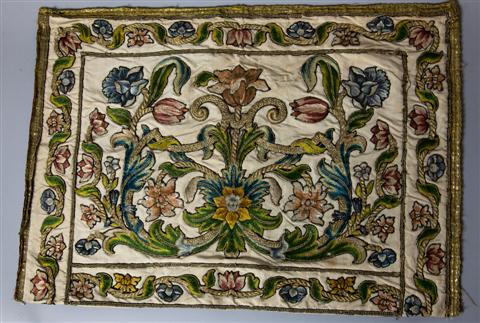 SILK AND GILT EMBROIDERY AND RAISED 145899