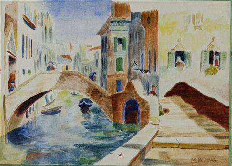 STYLE OF MARTHA WALTER VENICE Watercolor 1458d2