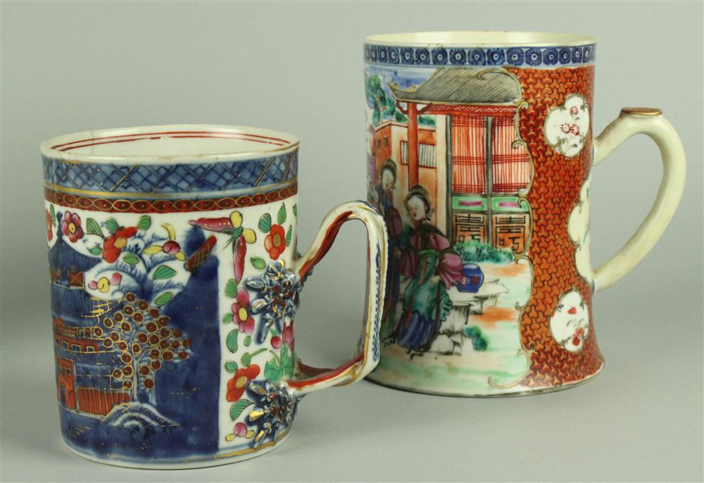 TWO LARGE CHINESE EXPORT MUGS 18TH 145961