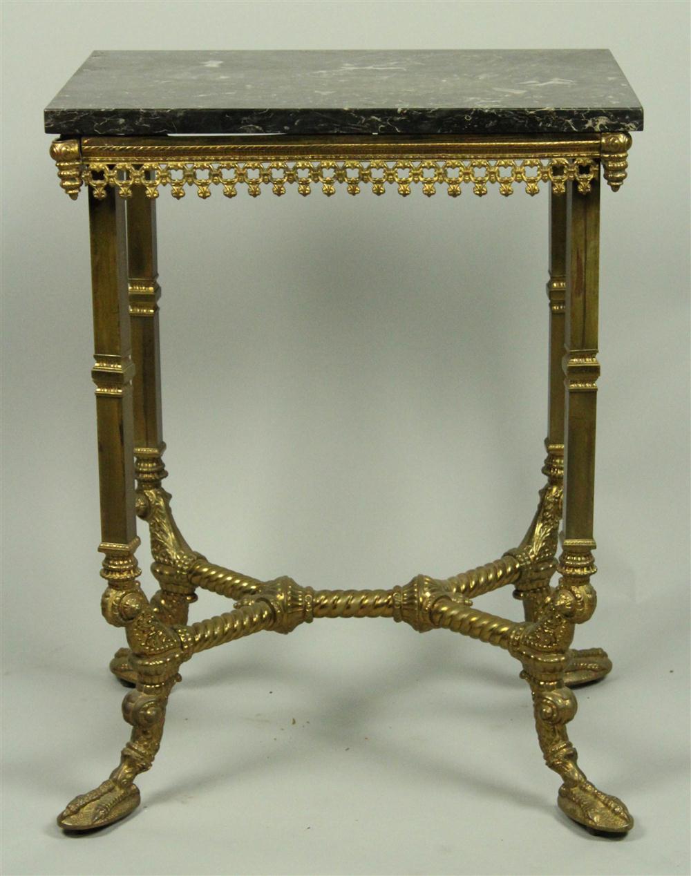 MARBLE AND BRASS SIDE TABLE with 1459de