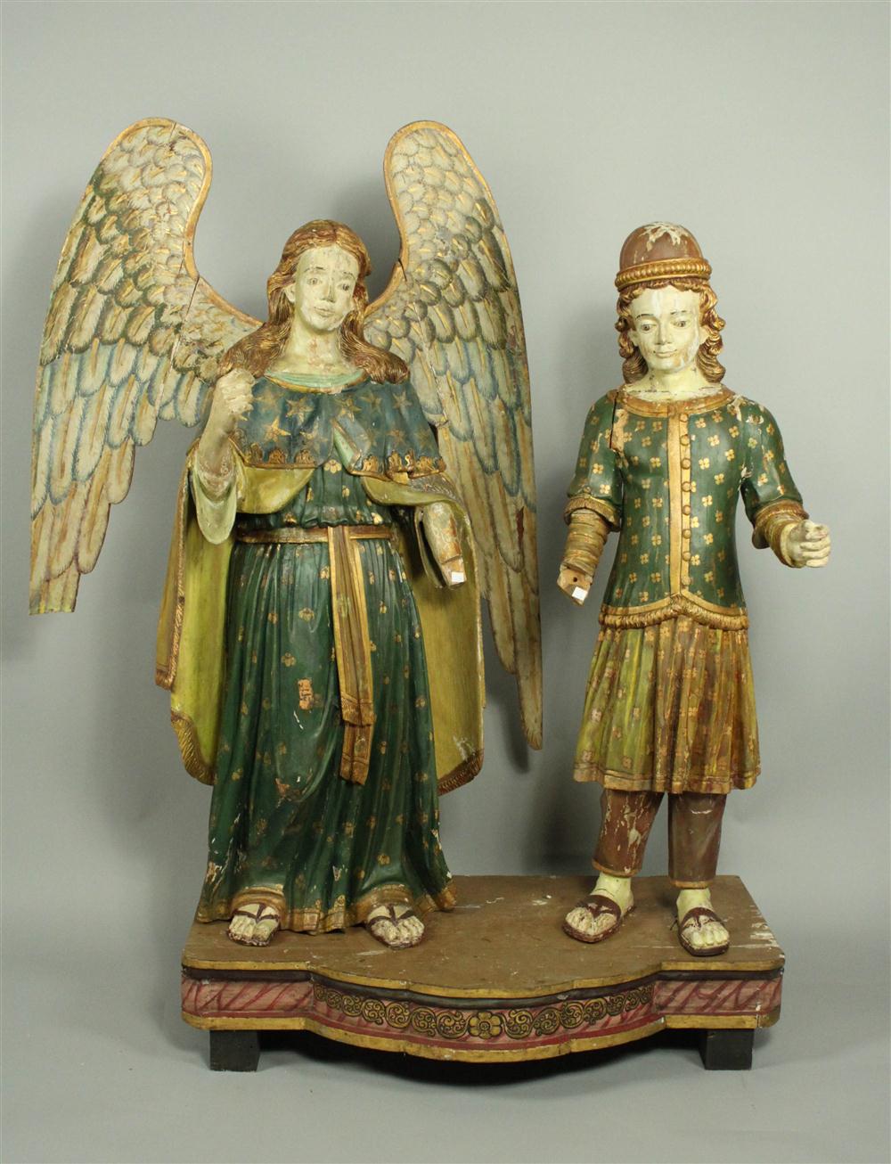 PAIR OF LARGE CONTINENTAL POLYCHROME 145a07