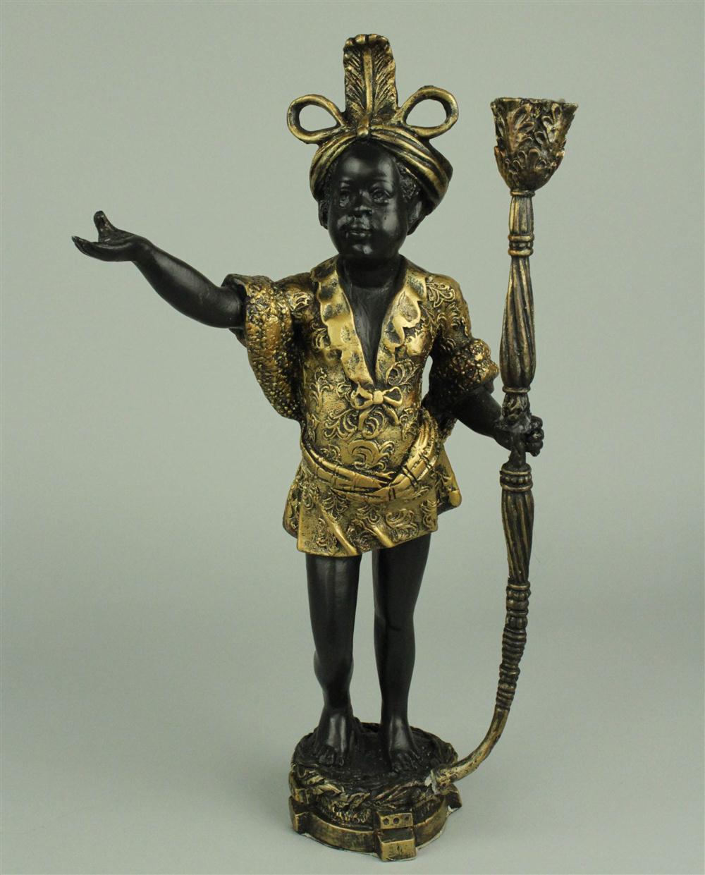 CAST RESIN FIGURE OF A BLACKAMOOR WITH