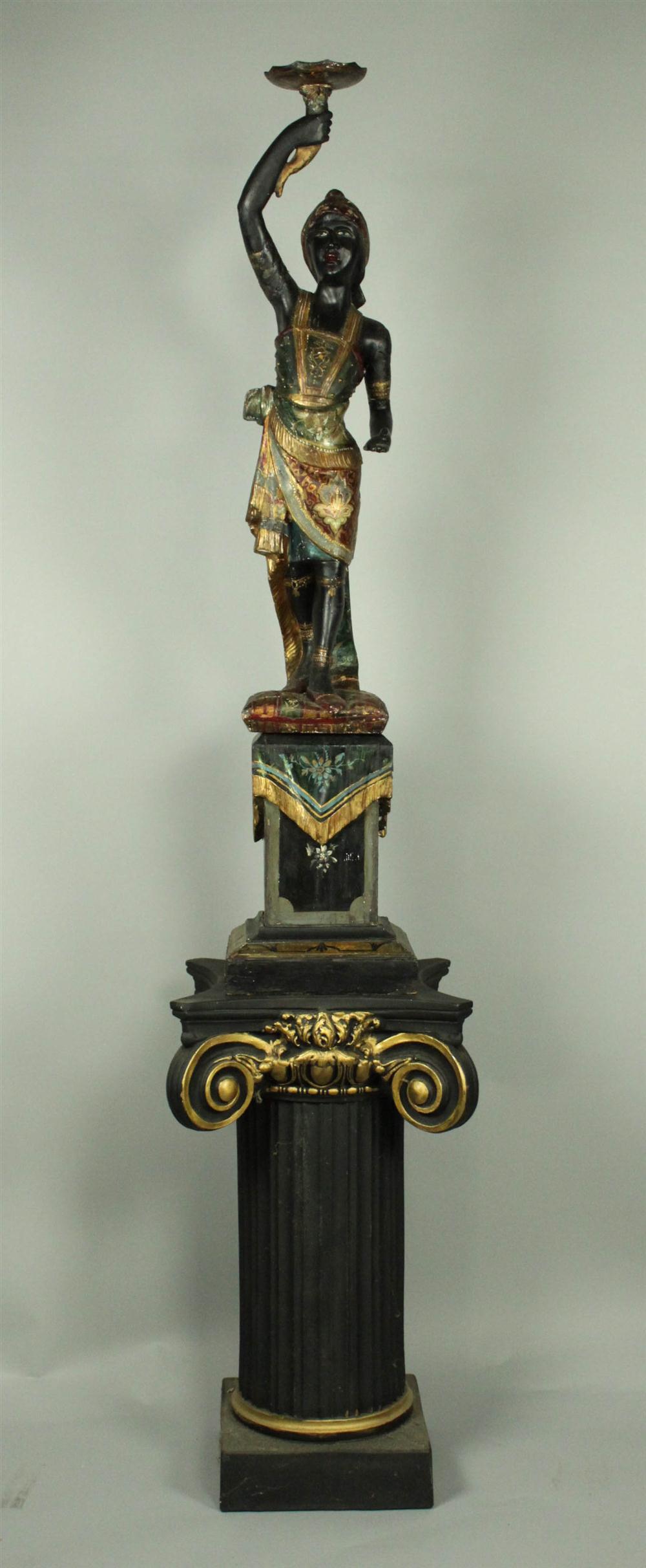 POLYCHROME AND GILTWOOD BLACKAMOOR 145a02