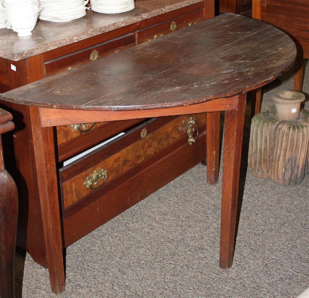 AMERICAN PINE DEMILUNE TABLE PROBABLY 145a47