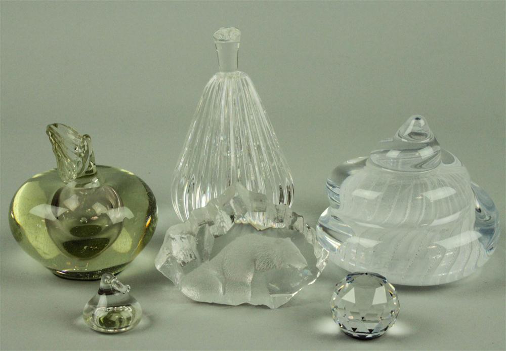 GROUP OF GLASS PAPERWEIGHTS including 145acf
