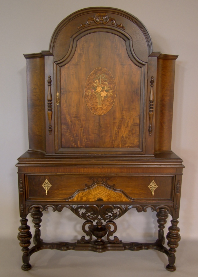 VICTORIAN STYLE INLAID CABINET 14821d