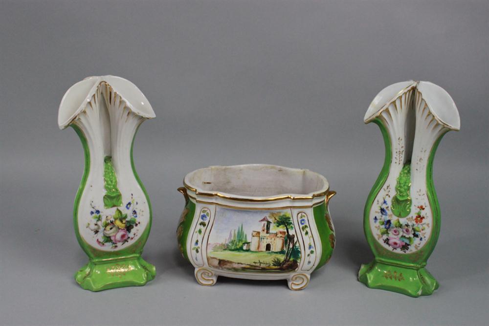 AN ITALIAN BULB POT AND TWO BOHEMIAN 14822d