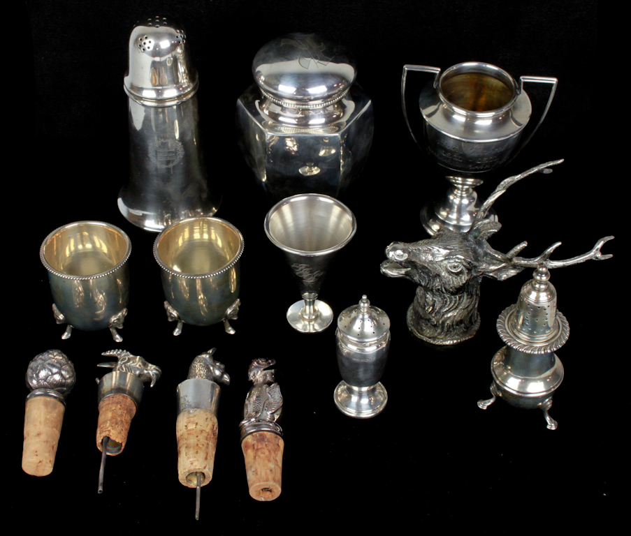 GROUP OF STERLING AND PLATED ITEMS 14823d