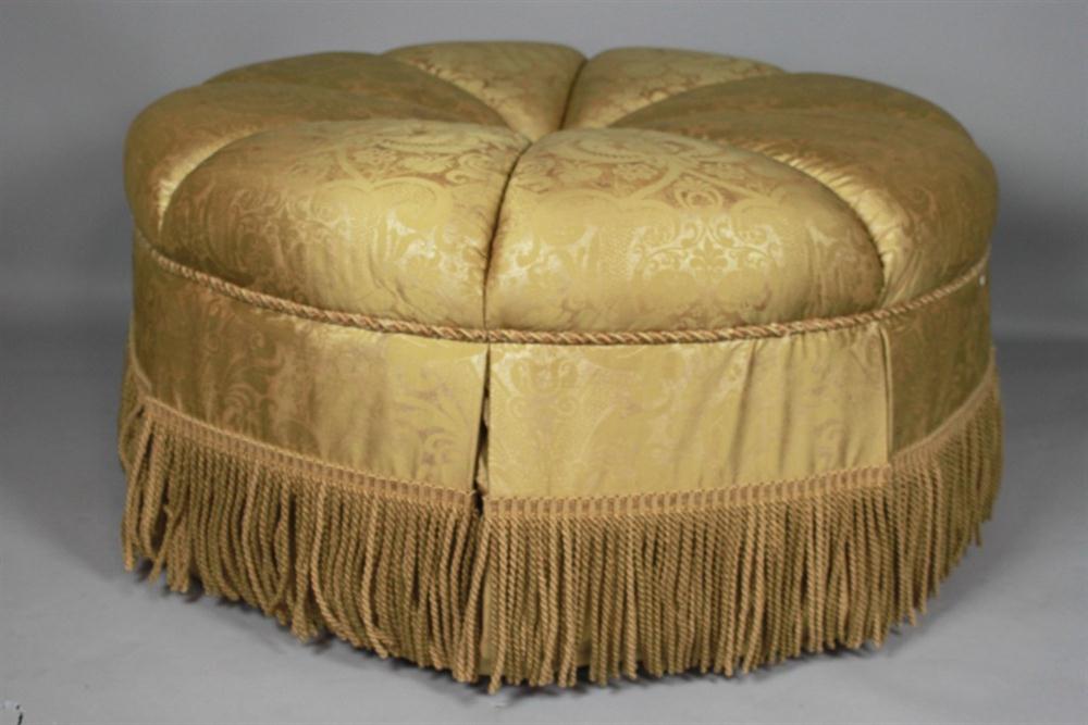 GOLD SILK DAMASK UPHOLSTERED CIRCULAR