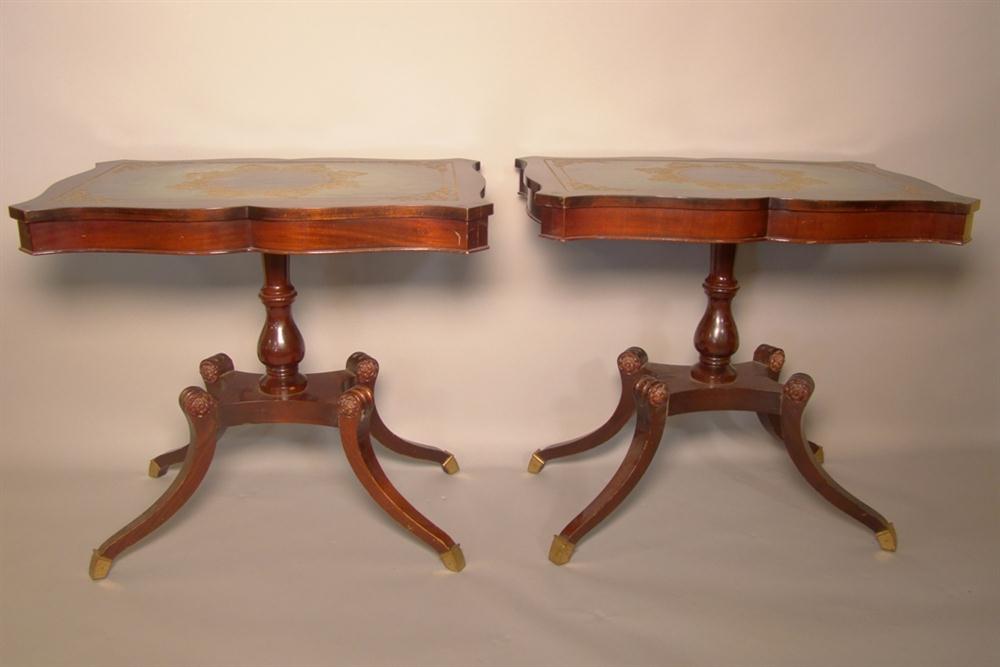 PAIR OF SCALERA REGENCY STYLE GREEN