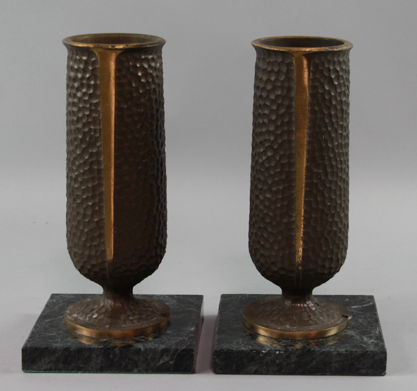 PAIR OF BRONZE AND MARBLE LAMP 14832b