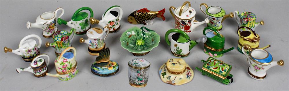 NINETEEN LIMOGES DECORATIVE BOXES Including