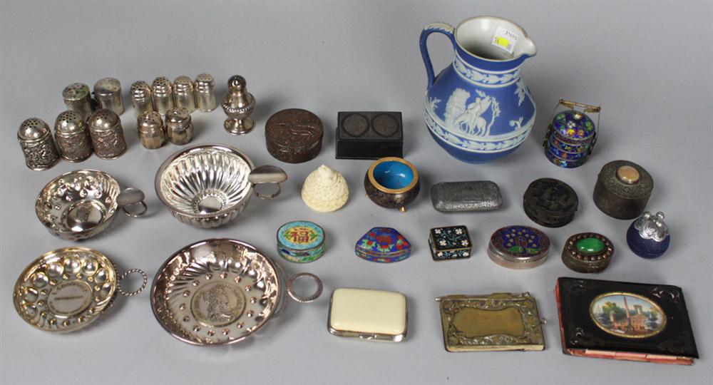 FOURTEEN ASSORTED CLOISONNE BOXES