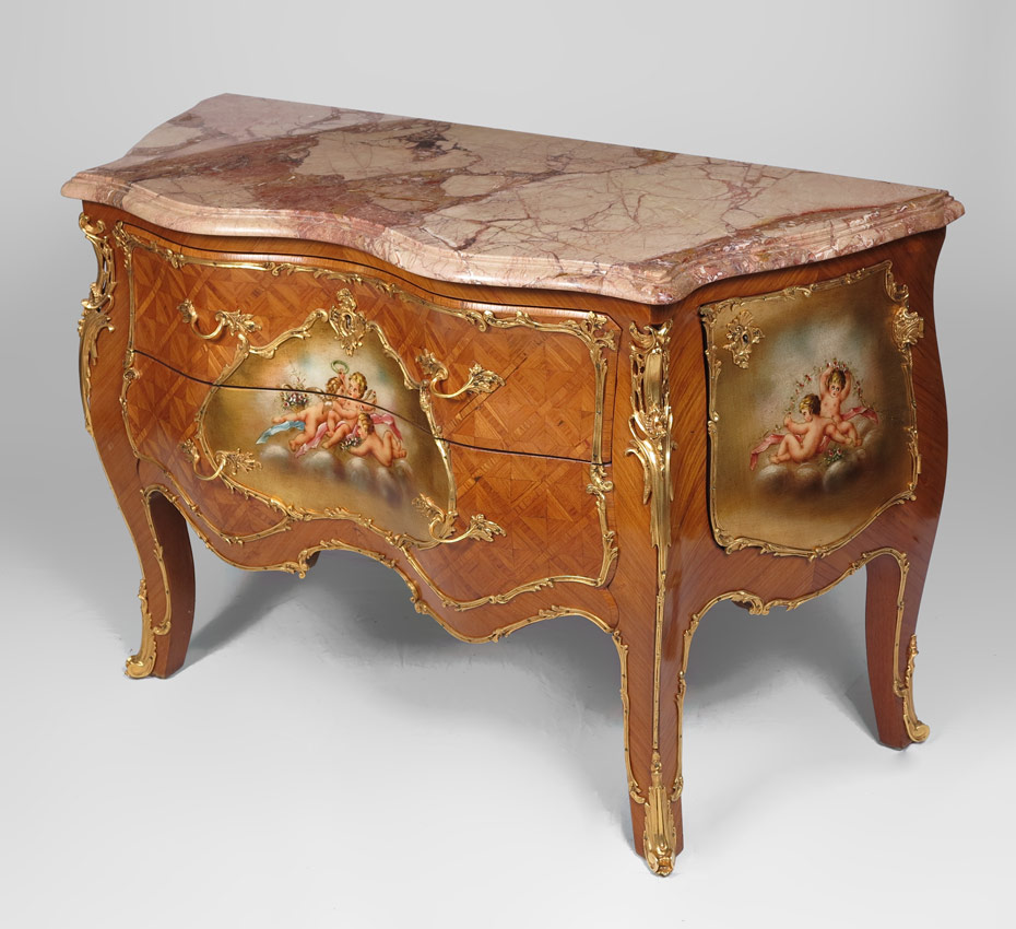 FRENCH MARBLE TOP PAINTED ORMOLU 1483a2