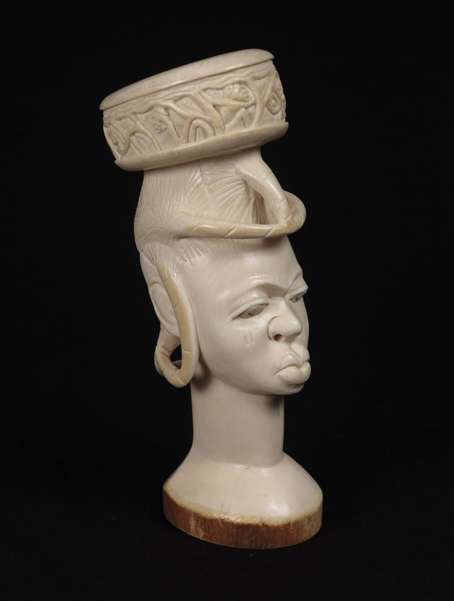 CARVED AFRICAN IVORY FIGURAL BUST  1483c7