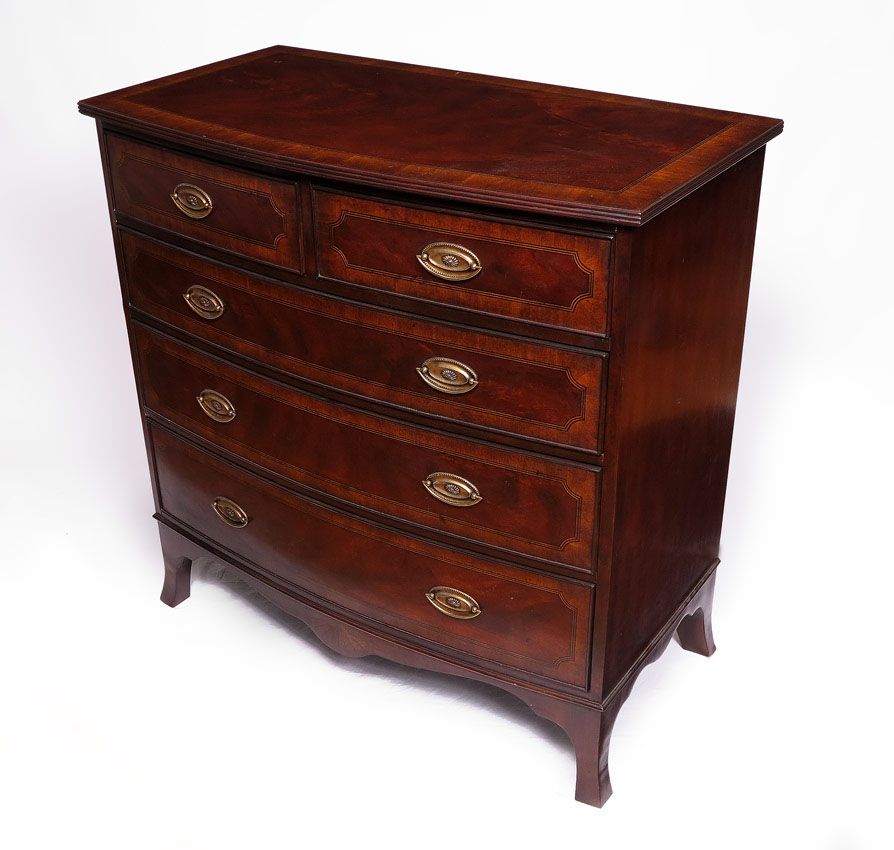 BANDED MAHOGANY 3 DRAWER CHEST  1483fe