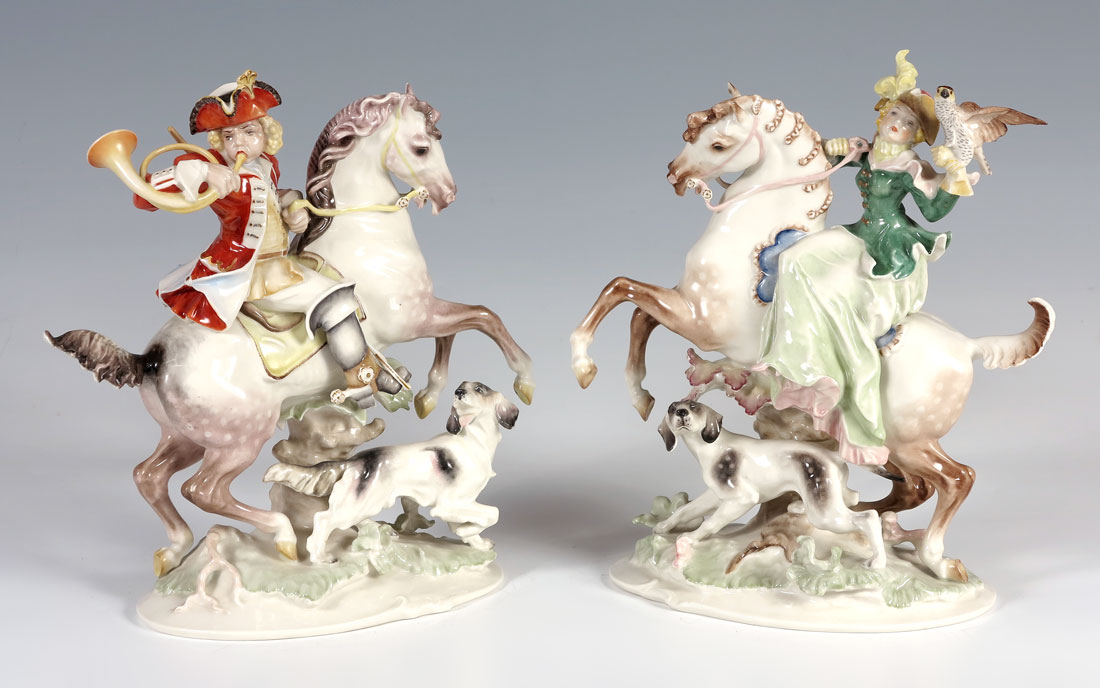 PAIR HUTSCHENREUTHER PORCELAIN HORSE