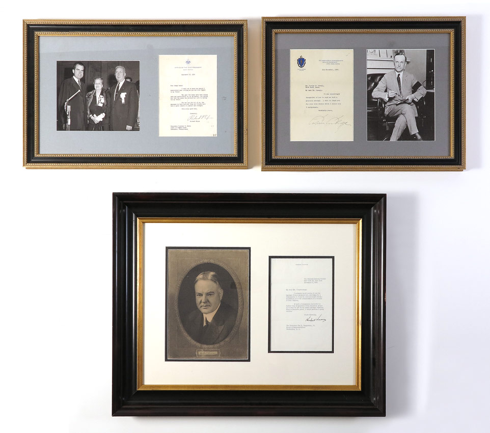 COLLECTION OF 3 FRAMED PRESIDENTIAL 148482