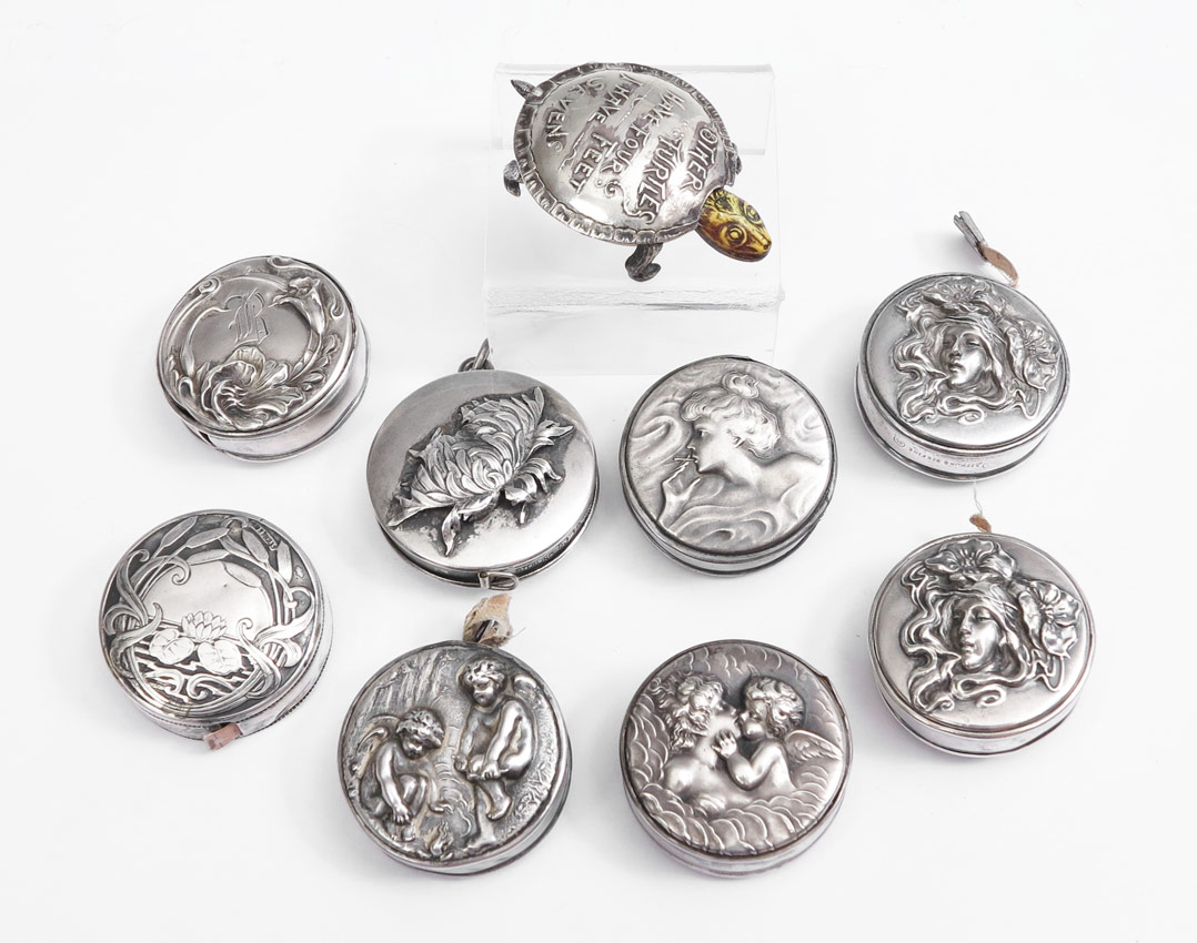 9 ART NOUVEAU STERLING TAPE MEASURES  14849e