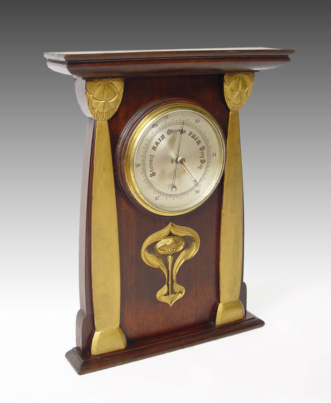 ART NOUVEAU WALL ANEROID BAROMETER  14853d