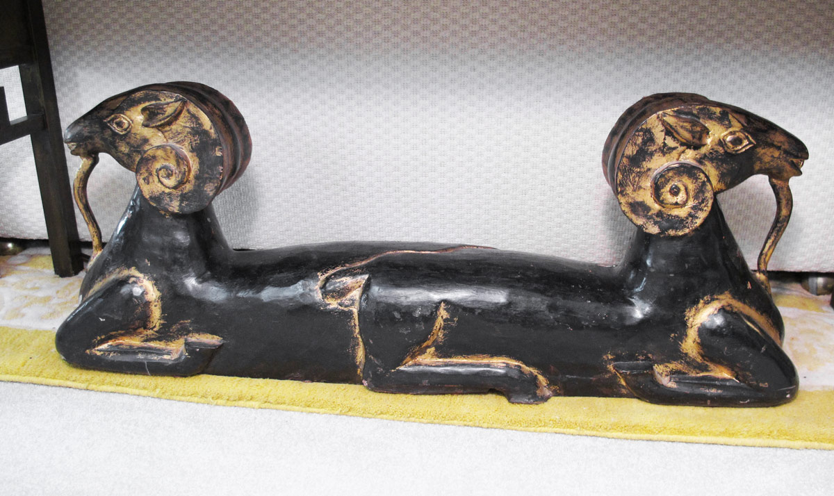 CARVED RAMS FROM EGYPTIAN TUTANKHAMUN