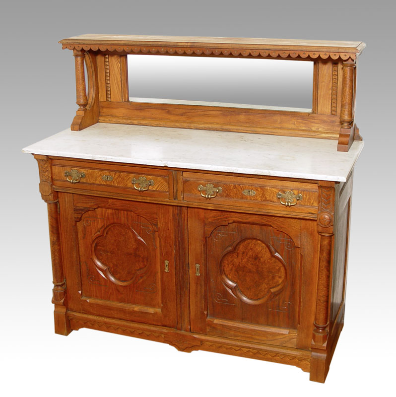 VICTORIAN MARBLE TOP SIDEBOARD: Mixed