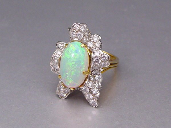 5 95 CT YELLOW CRYSTAL OPAL RING 14858d